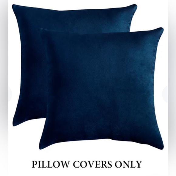 Miulee Velvet Pillow Covers Dark Blue Decorative Square Pillowcase - Picture 6 of 7